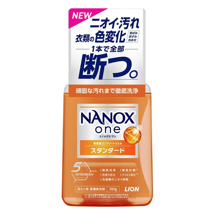 Lion Nanox One Standard Жидкое средство для стирки сильнозагрязненного белья, 380 мл. (350576)