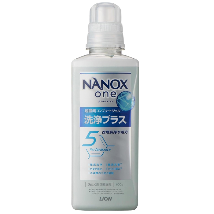 Lion Nanox One Standard Жидкое средство для стирки сильнозагрязненного белья, 600 мл. (375364)