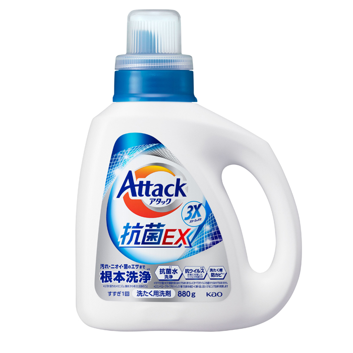 KAO «Attack» BIO EX - Высокоэффективный гель для стирки белья с биоэнзимами, бутылка 880 гр. (381811)