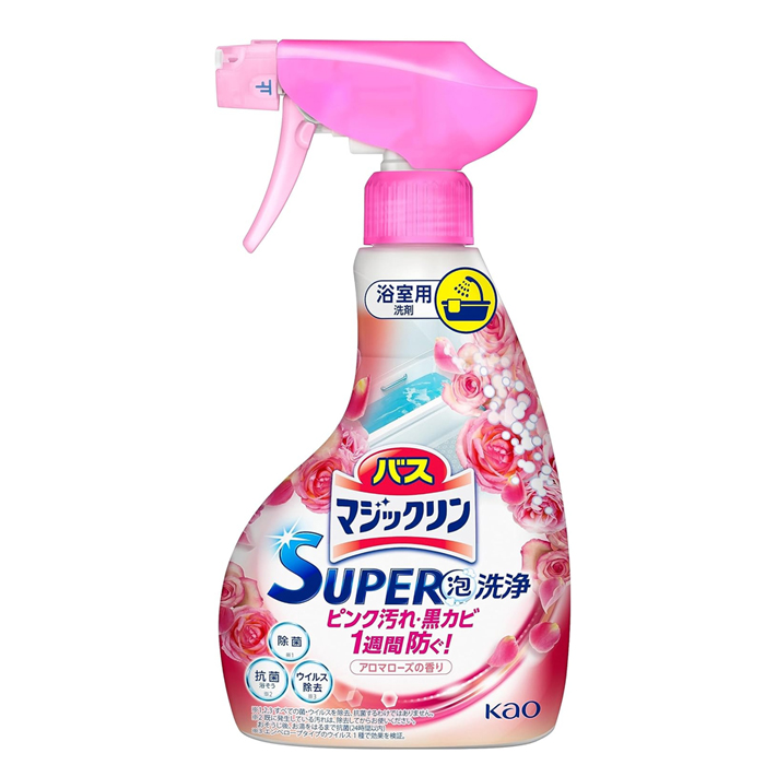КAO Magiclean Super Clean Пенящееся моющее средство для ванной комнаты, с ароматом роз, 350 мл. (426581)
