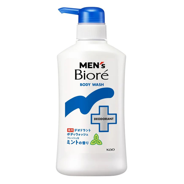 KAO Mens «Biore» - Увлажняющий и дезодорирующий гель для душа с антибактериальным действием с ароматом мяты, 420 мл. (463166)