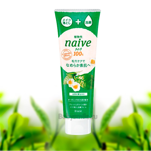 Kracie «Naive» - Пенка для снятия макияжа с экстрактом листьев чайного дерева для проблемной кожи, туба 190 г. (607775)