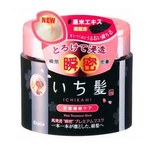 Kracie «Ichikami» - Маска для поврежденных волос, с экстрактом дикого риса и восточных трав, с укрепляющим эффектом, банка 180 гр. (617927)