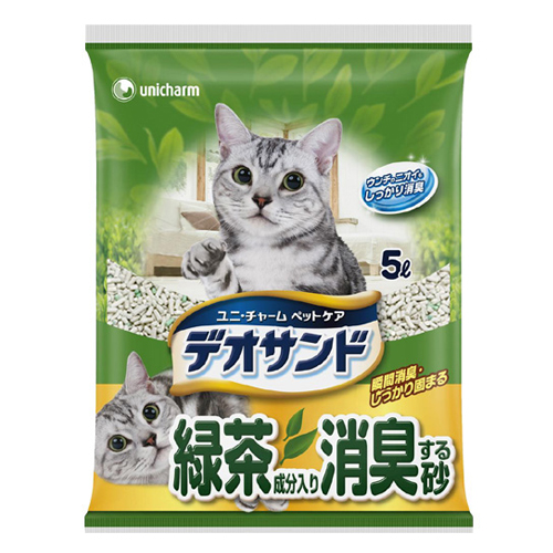 Unicharm «DeoSand» - Наполнитель для кошачьего туалета с компонентом зеленого чая, мягкая упаковка 5 л. (651773)