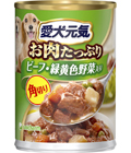 Unicharm «Aiken Genki» - Влажный корм для собак «Говяжий гуляш с овощами», банка 400 г. (671214)