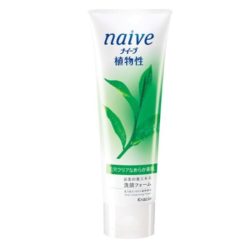 Kracie «Naive» - Очищающая пенка для лица с экстрактом листьев зеленого чая, для проблемной кожи, туба 110 г. (673831)