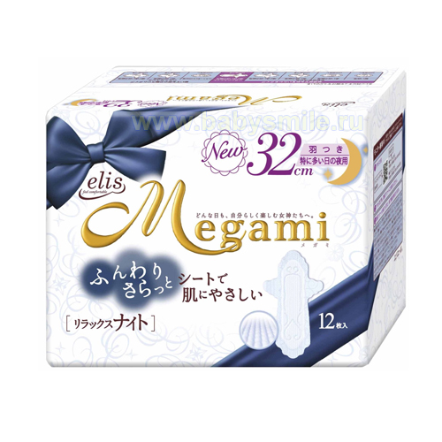 Daio Paper «Elis-Megami Night Super» - Ночные женские гигиенические прокладки, 12 шт. (786156)