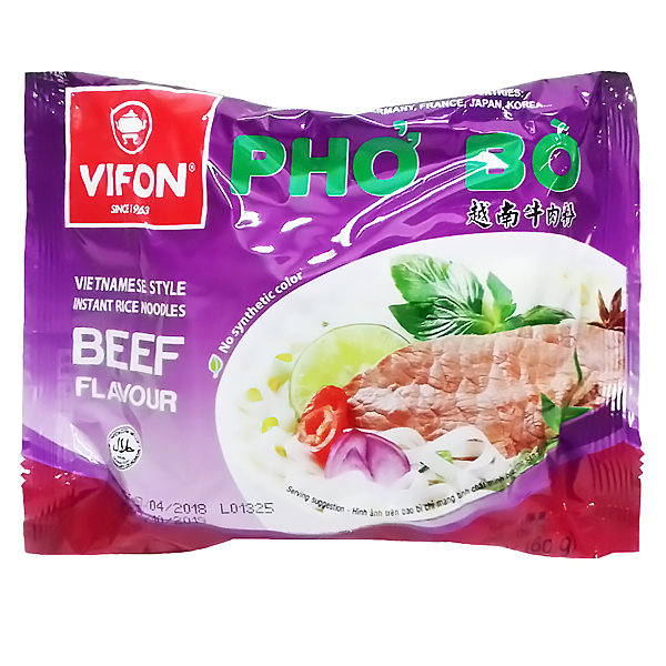 Pho Vifon Рисовая лапша б/п со вкусом говядины Вьетнамский стиль, 60 г (020011)