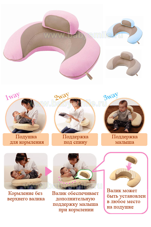 Ailebebe 3way Cushion macaron Японская подушка - 3 положения, для мамы и малыша (209867)