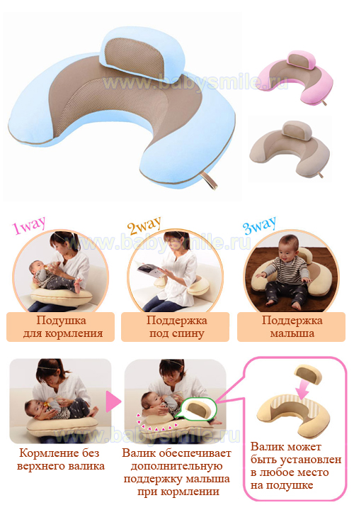 Ailebebe 3way Cushion macaron Японская подушка - 3 положения, для мамы и малыша (209881)