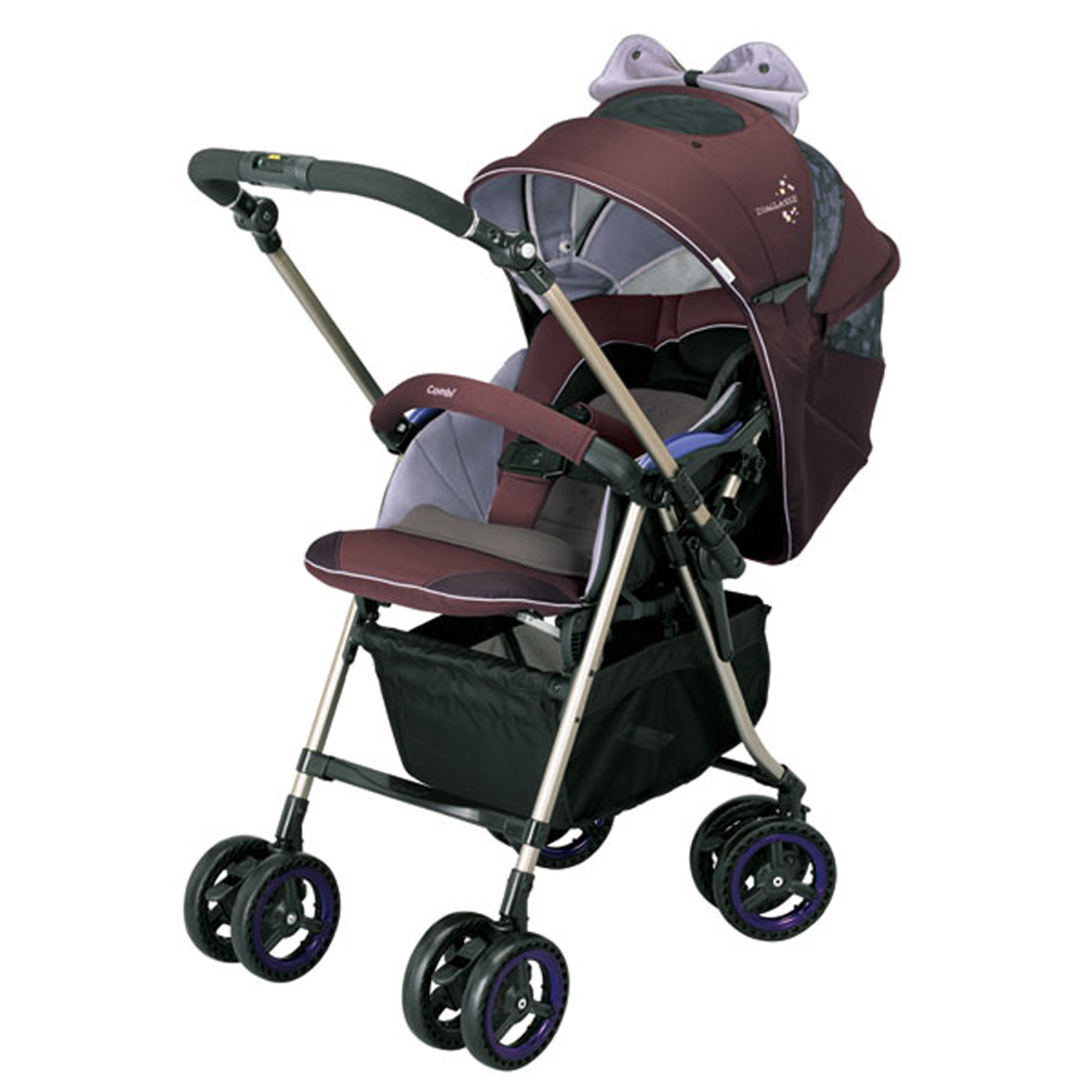 Компания COMBI - детская коляска «MiracleTurn Elite» Purple с защитой ножек грудничка(149211)