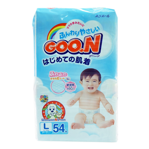 GOON NEW - Японские подгузники с витамином Е - L ( 9-14 кг) 54шт.